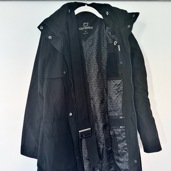 Scottevest Rhonda Trench Coat with hidden pockets S Black Like New - Picture 6 of 16